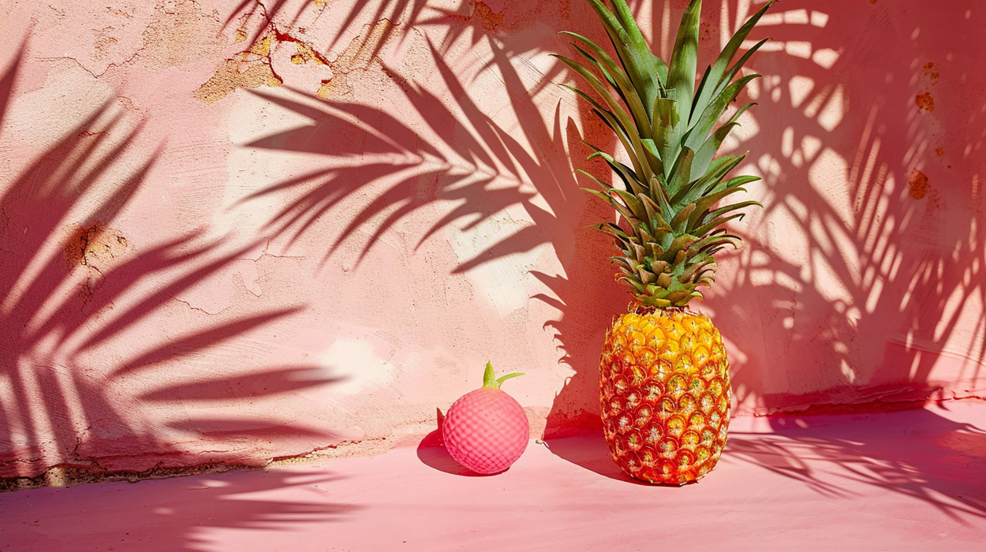 Tropical Pineapple Scenes in 16:9 Aspect Ratio