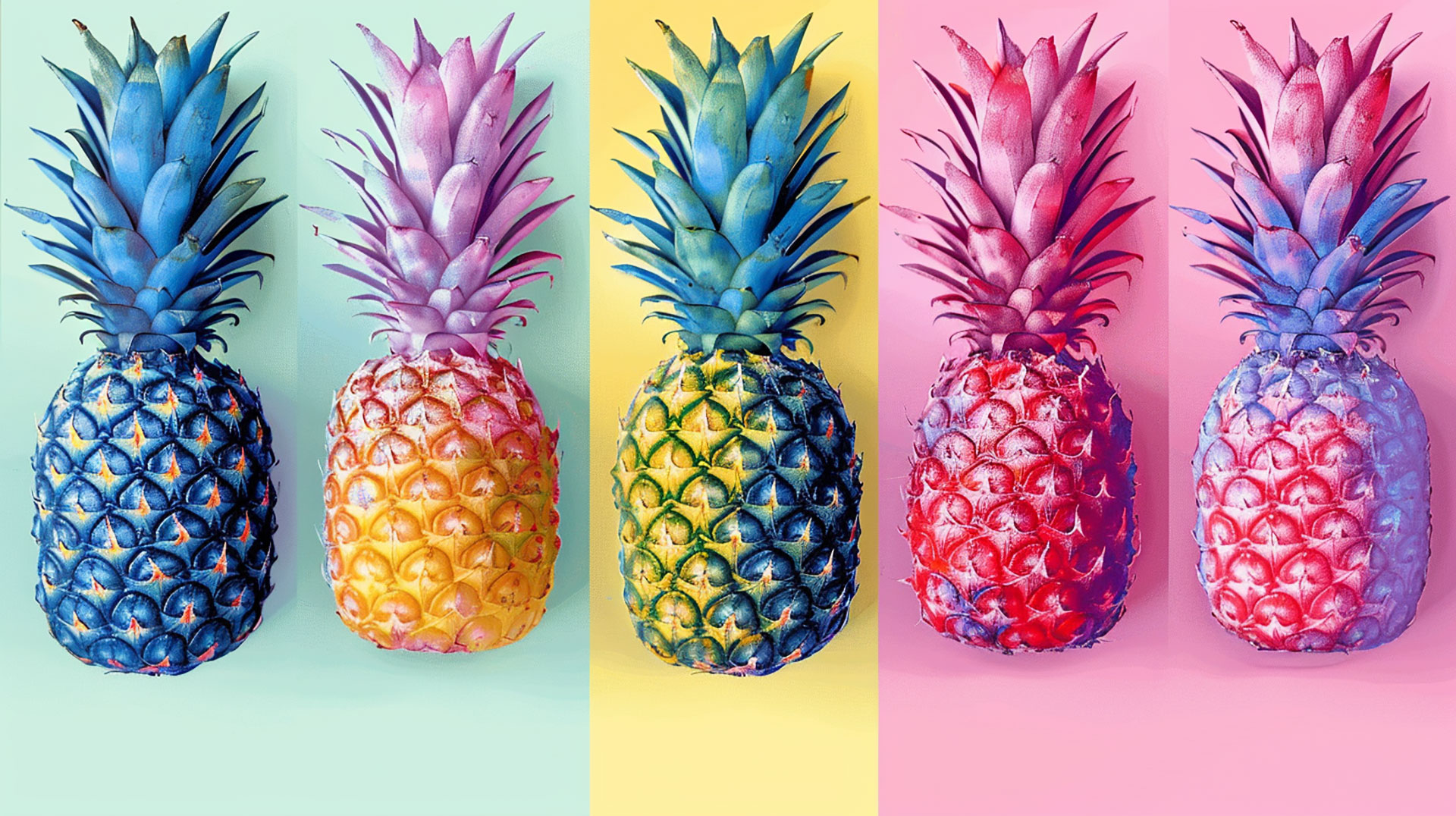 Tropical Pineapple Aesthetic Pictures in 16:9