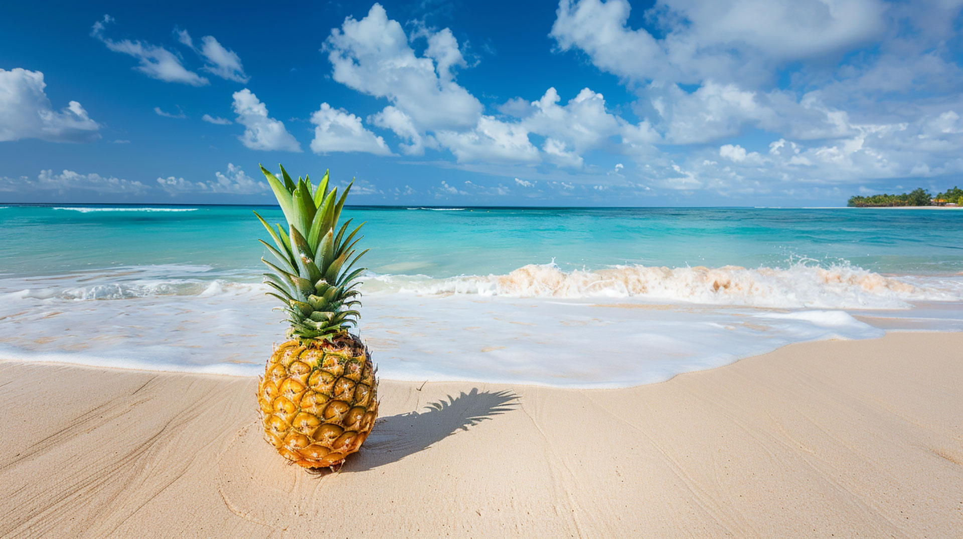 Coastal Pineapple Paradise: 8K Ultra HD Wallpaper