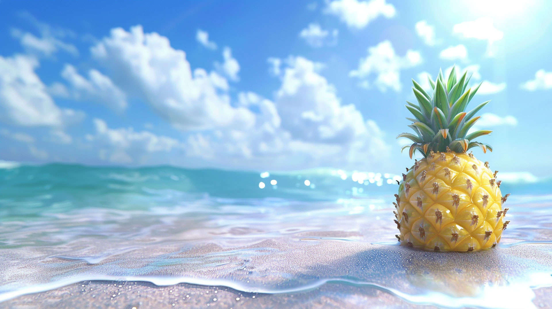 Summer Sunsets: Pineapple 16:9 Aspect Ratio Wallpaper