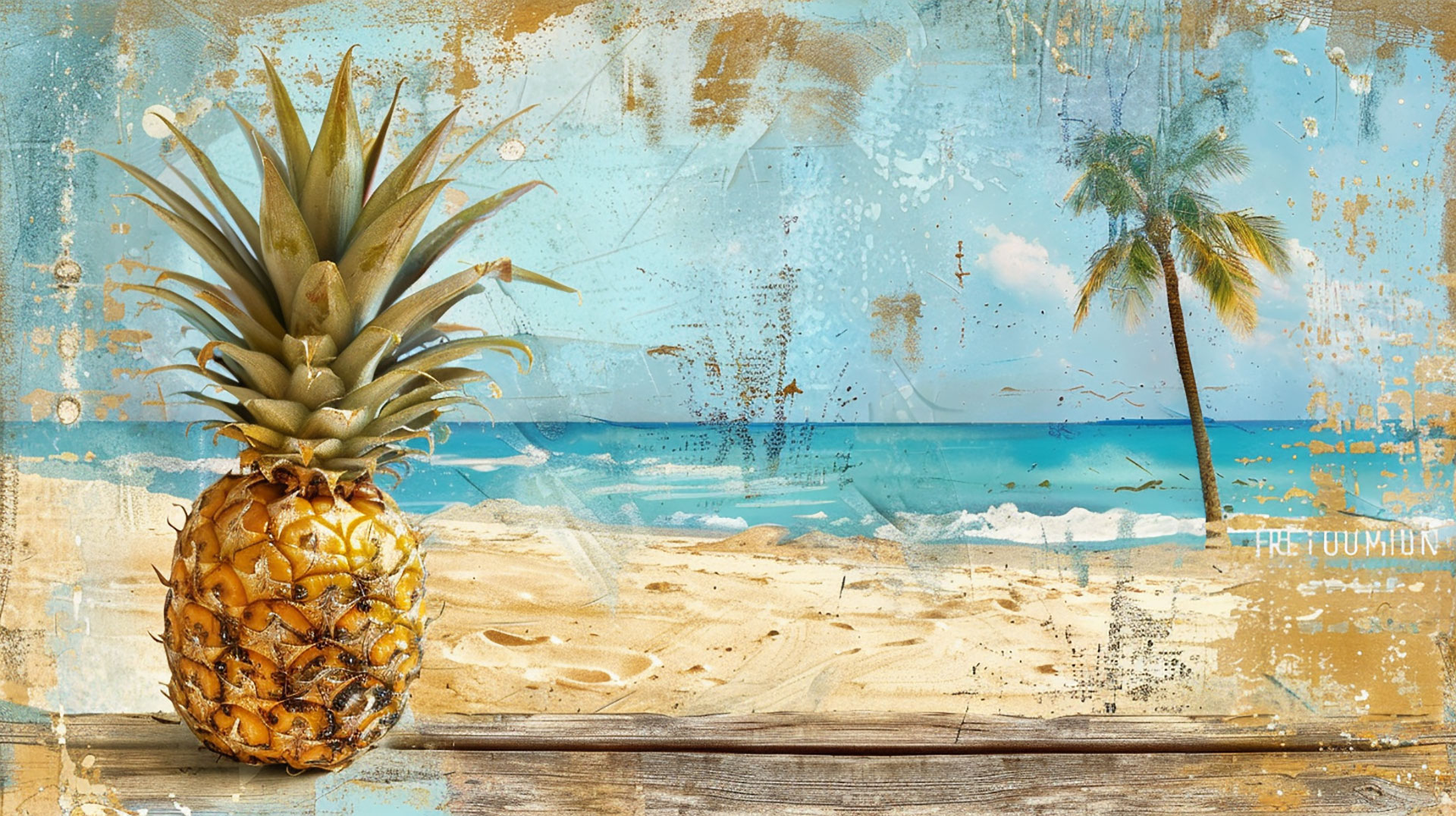 Seashore Elegance: Pineapple Royalty-Free Stock Photo