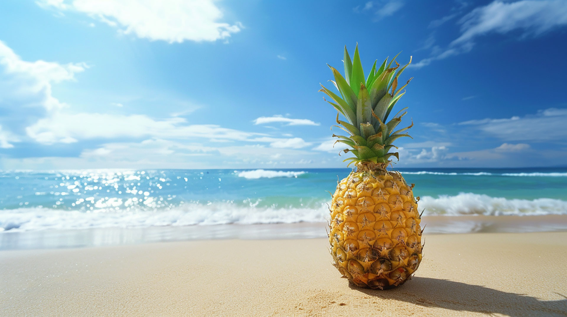 Oceanic Views: Pineapple Wallpaper for PC