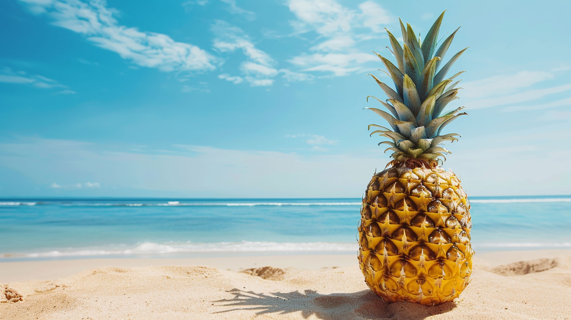 Tropical Paradise: Pineapple and Beach HD Image