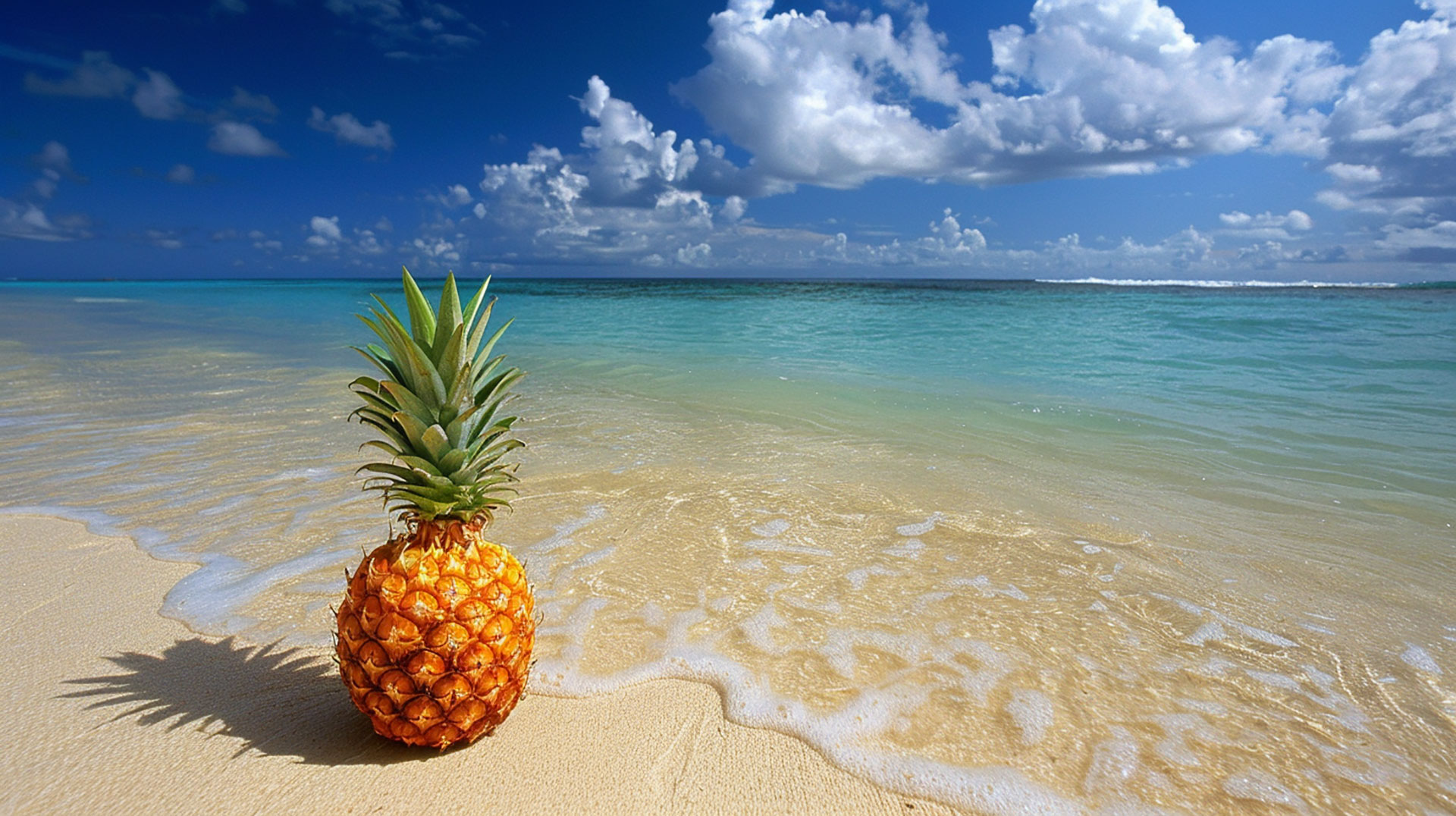 Beach Pineapple Delight: Tropical HD Wallpaper Download