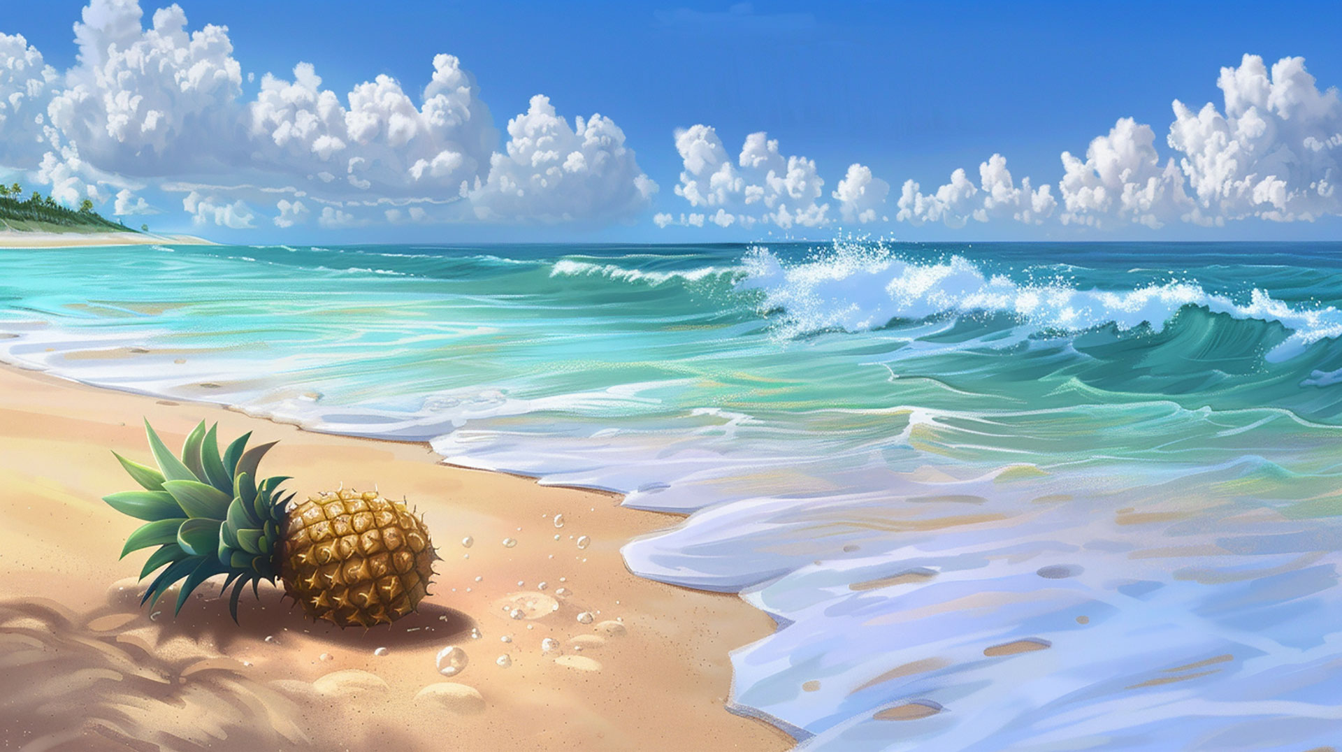 Sunny Day Pineapple 1920x1080 Wallpaper for PC