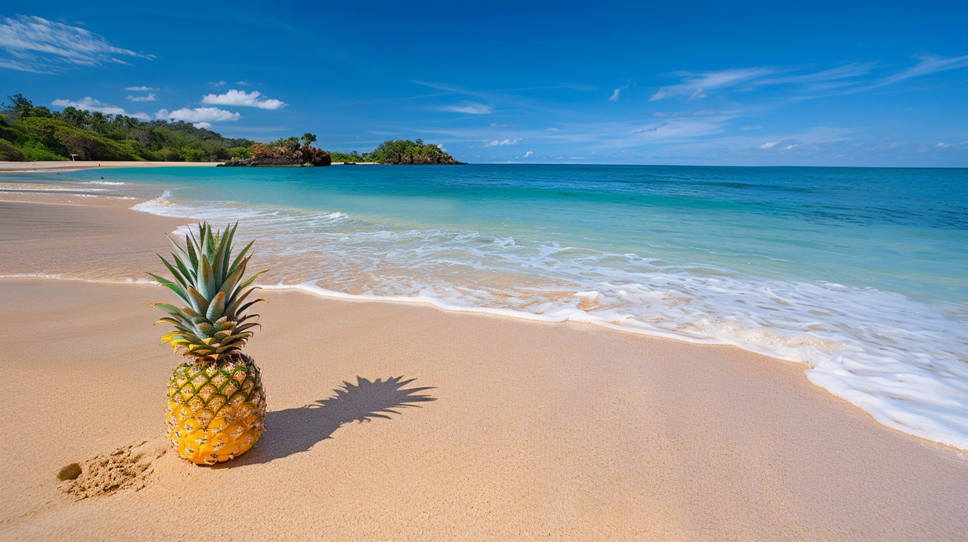 Beachside Bliss: Pineapple Free Wallpaper Collection