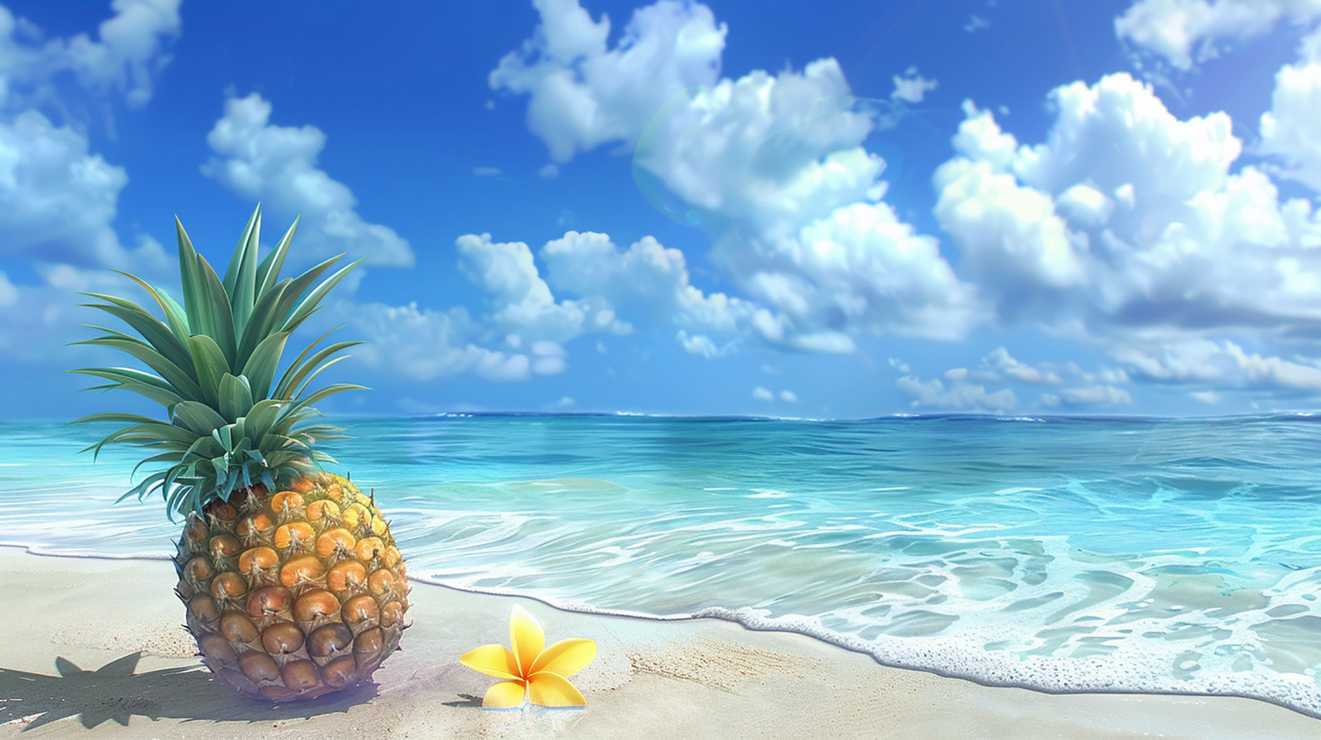 Pineapple Paradise: HD Beach Wallpaper Download