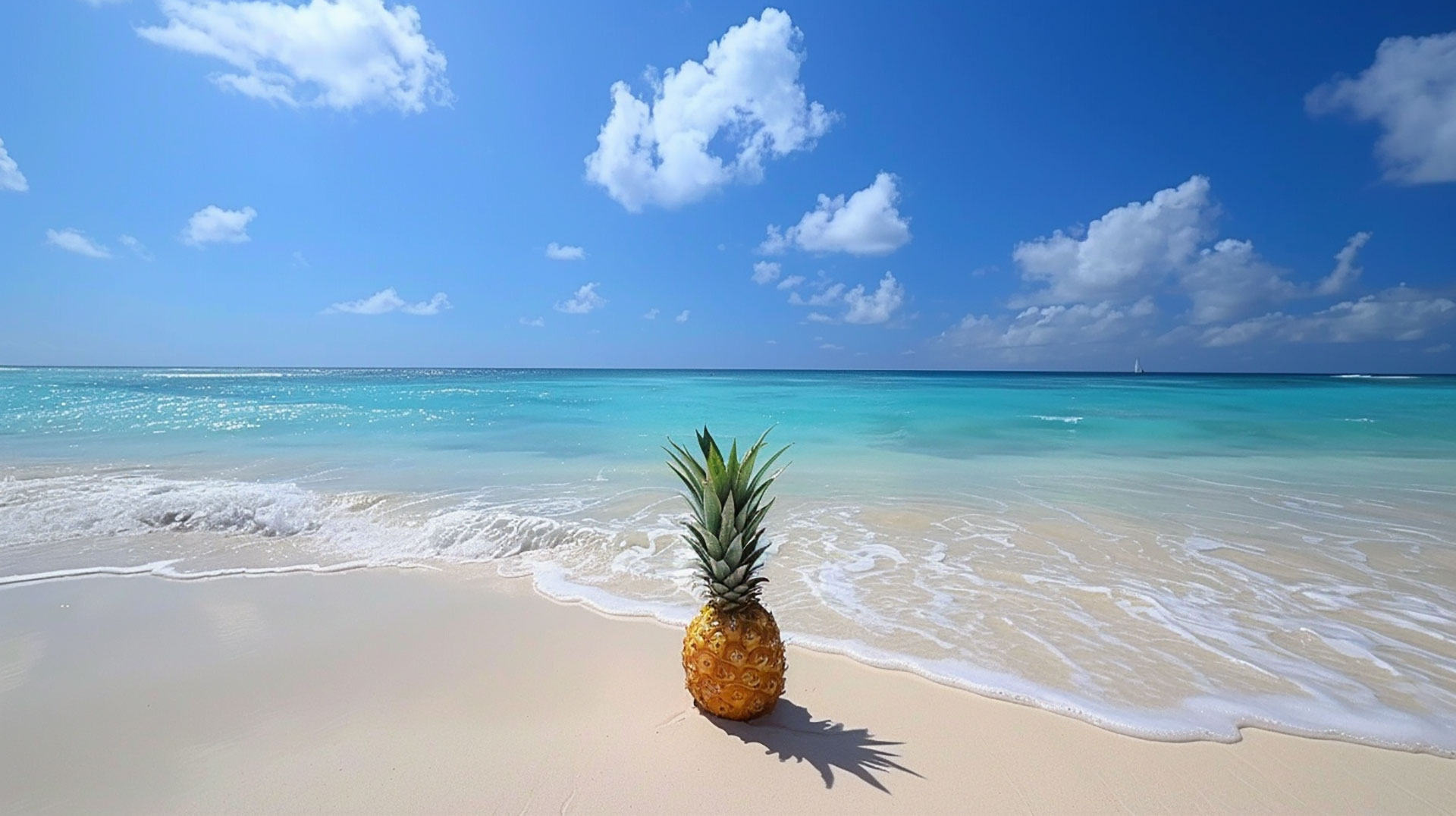 Island Dream: Pineapple Wallpaper in 16:9 Aspect Ratio