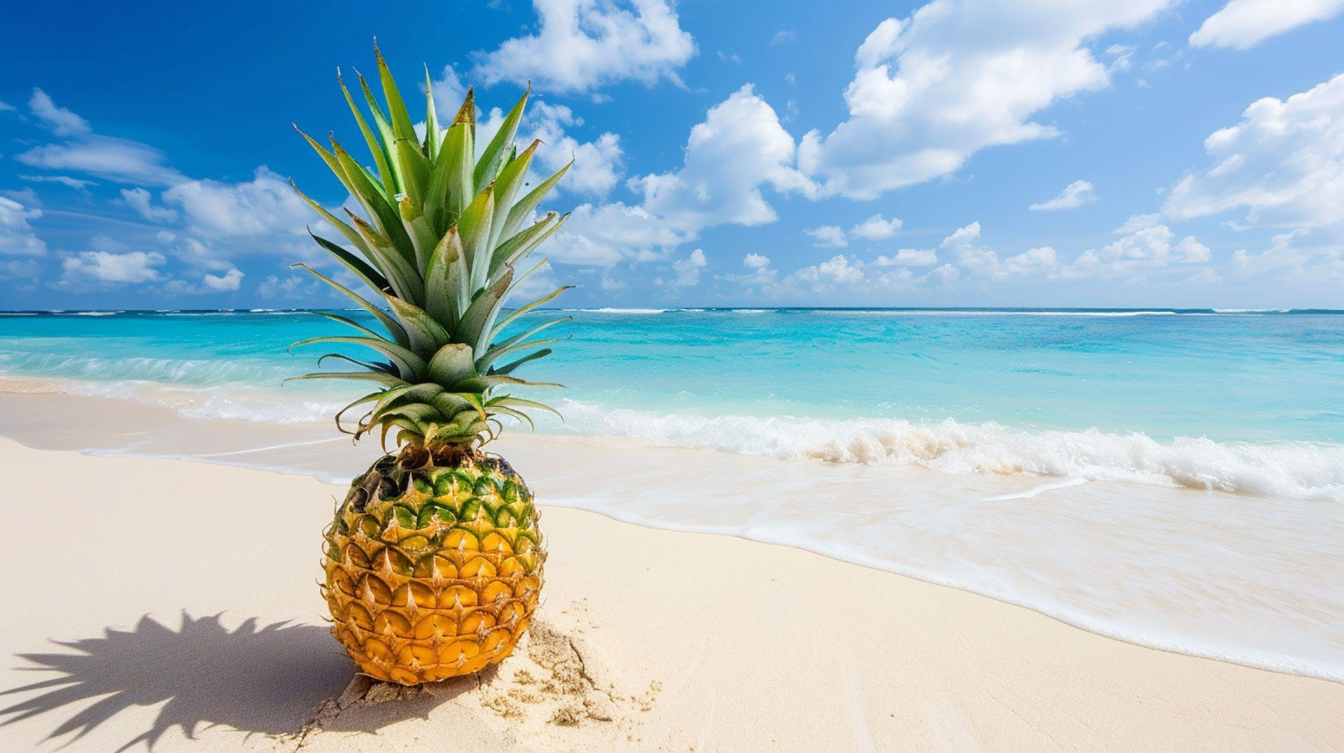 Exotic Escape: Pineapple on Beach Ultra HD Picture