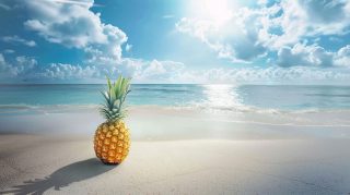 Tropical Paradise: Beach Pineapple HD Wallpaper