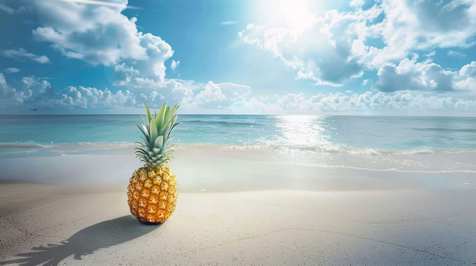 Tropical Paradise: Beach Pineapple HD Wallpaper