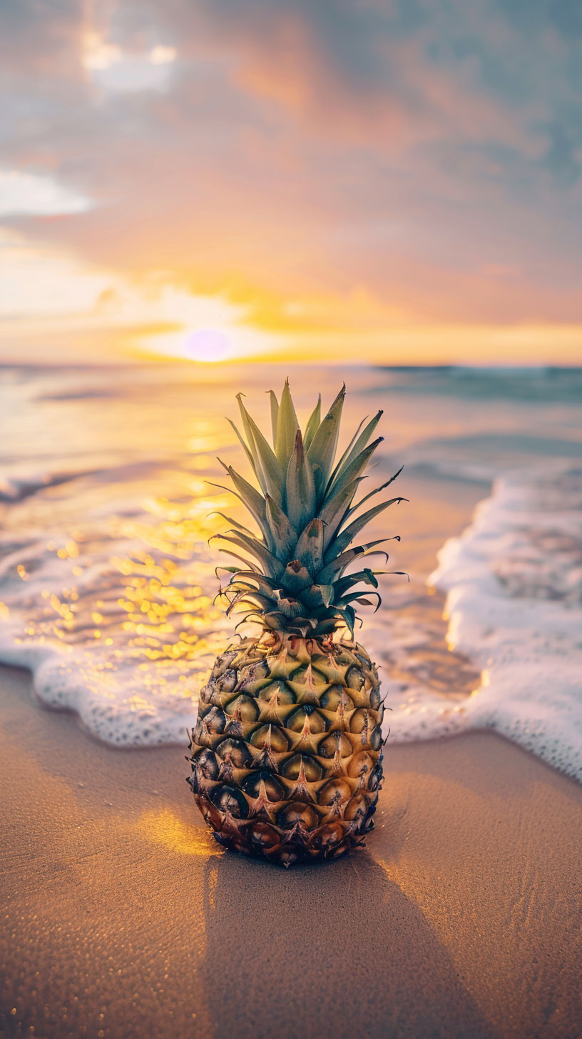 Coastal Beauty: Pineapple 1920x1080 Wallpaper for iPhone