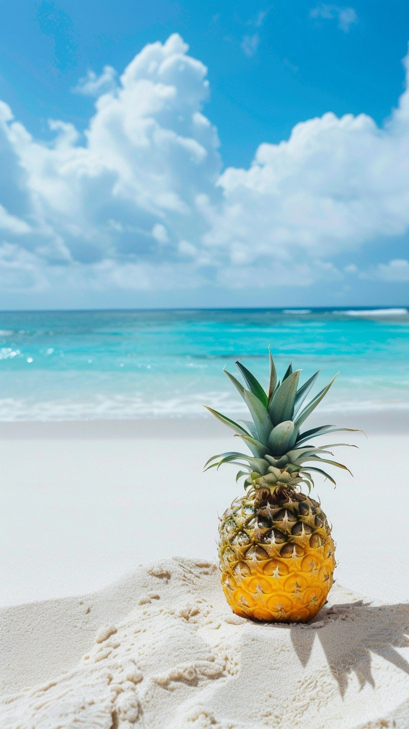 Oceanic Views: Pineapple Ultra HD Wallpaper for Android Devices