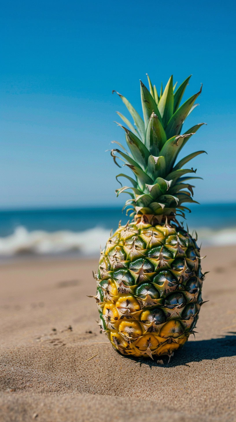 Sandy Shores: Pineapple 4K Wallpaper Collection for iPhone