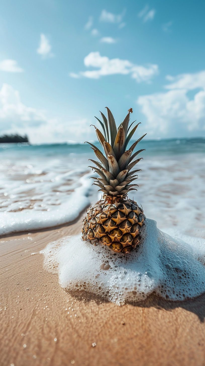 Tropical Sunset Bliss: Pineapple Mobile Wallpaper Download