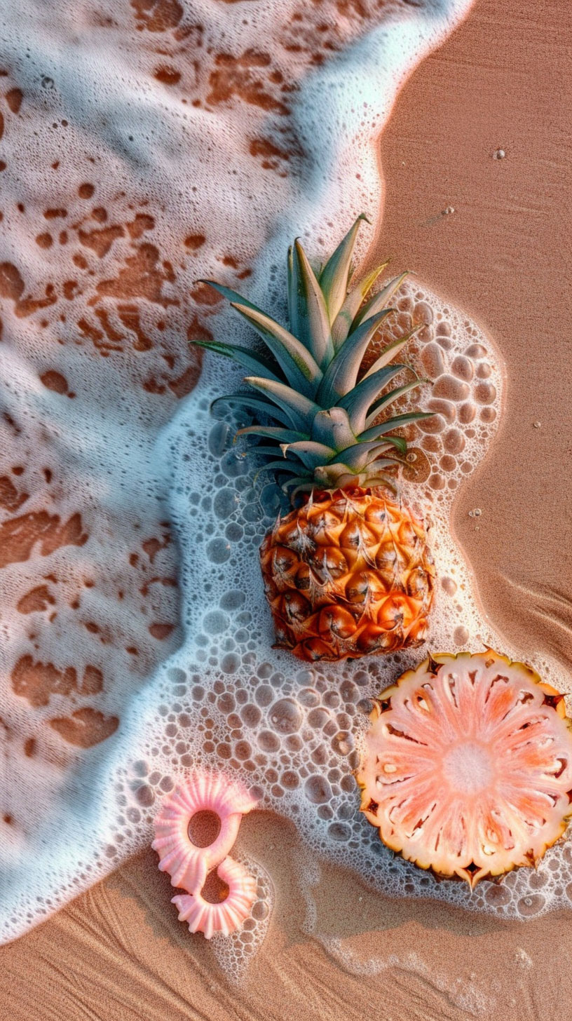 Coastal Escape: Pineapple Wallpaper for Samsung Galaxy and Google Pixel