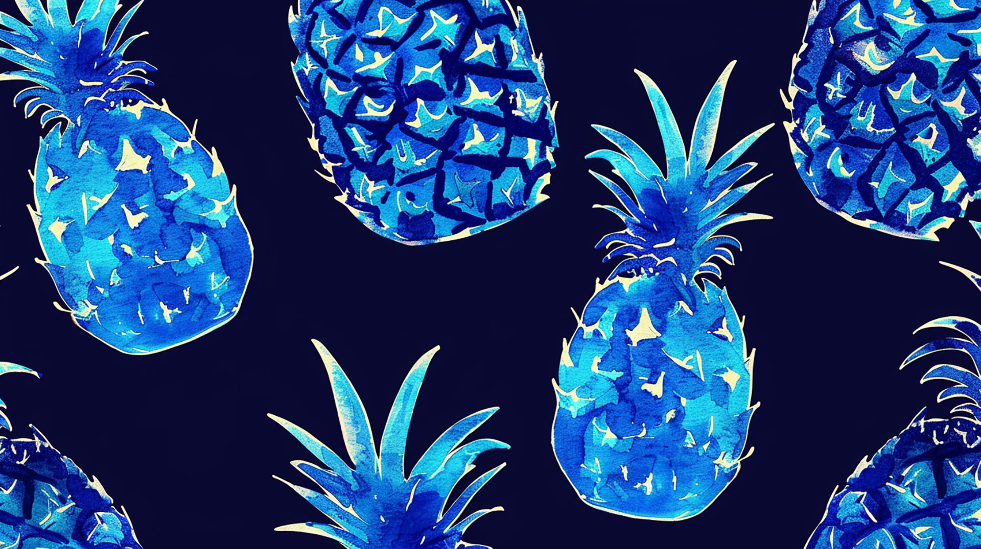 Blue Pineapple Wallpaper 16:9 Format: Ideal for Your Screen