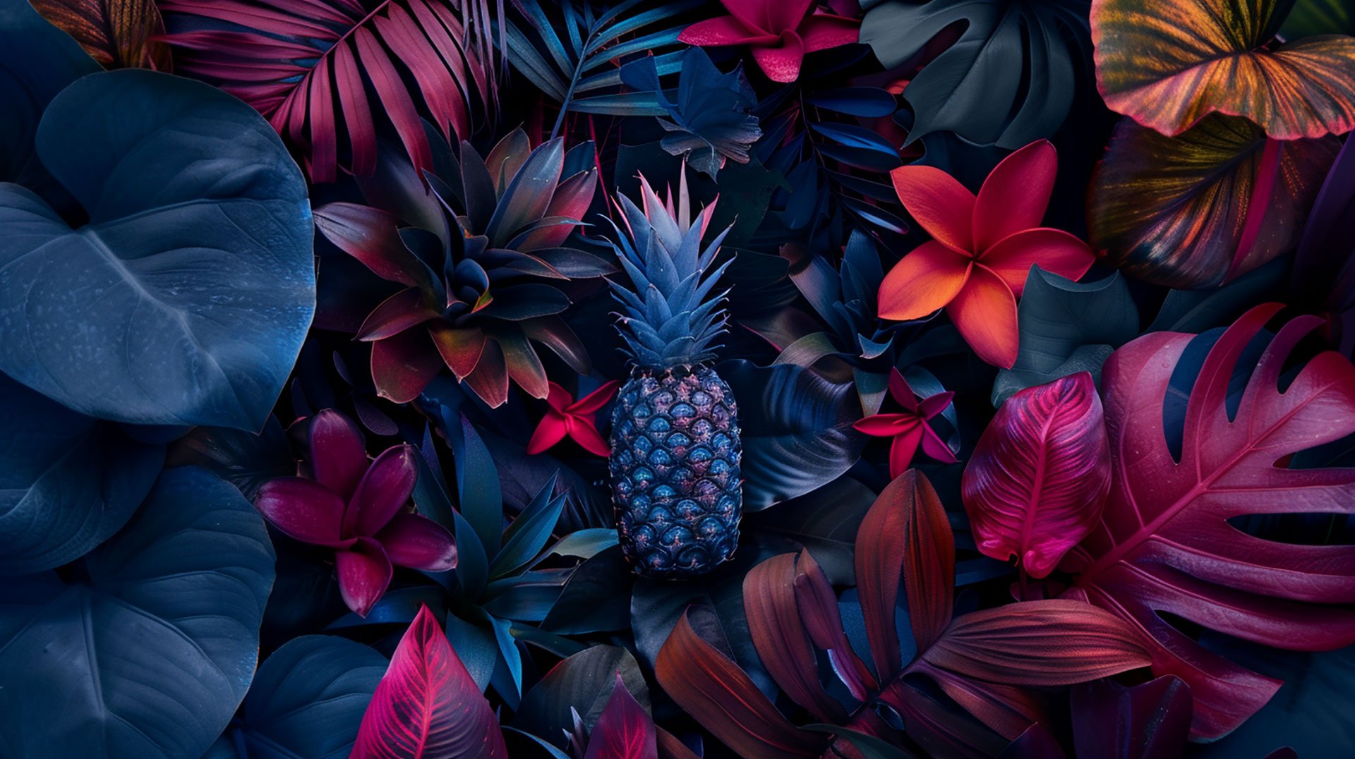 Eye-catching Blue Pineapple Wallpaper for Free Download