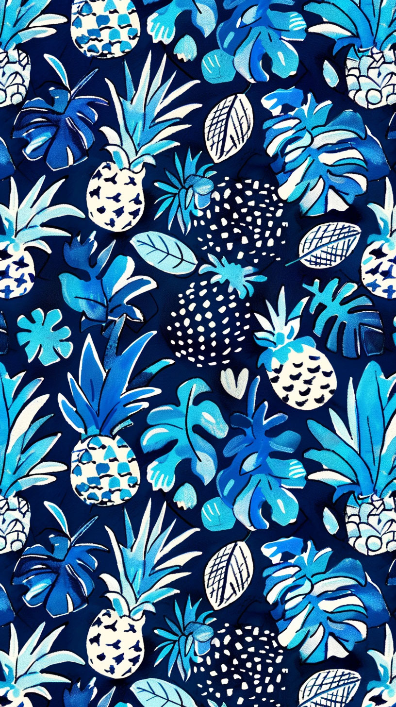 Blue Pineapple Wallpaper for Oppo Mobiles: Royalty-Free Images