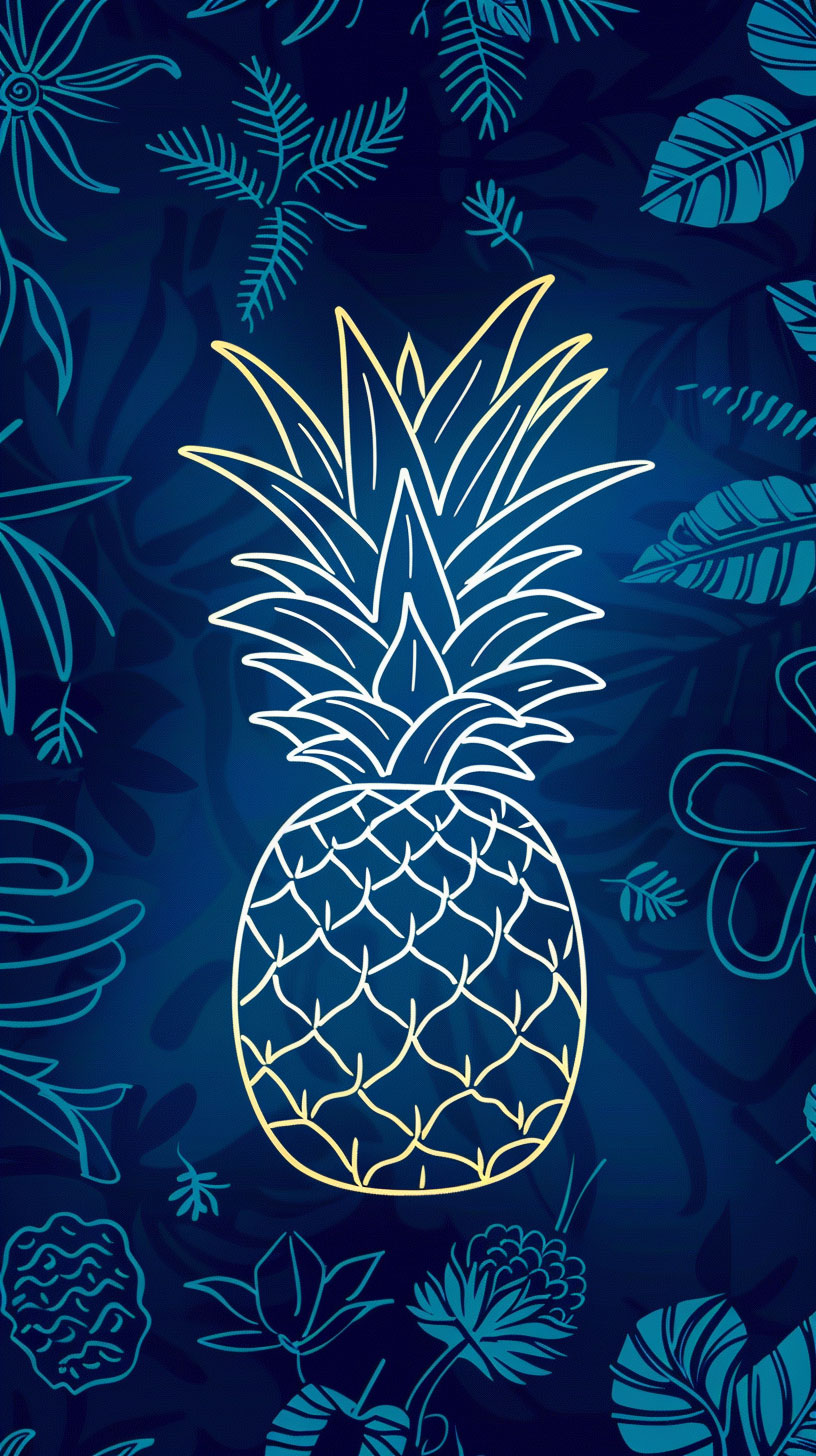 Blue Pineapple Wallpaper for Lenovo Mobiles: Royalty-Free Images