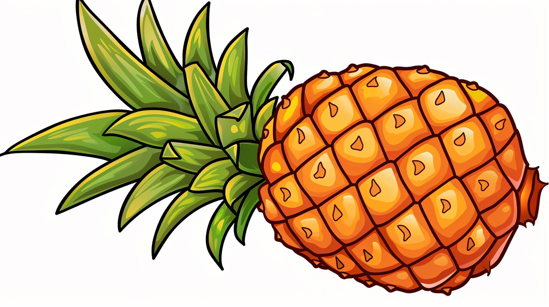 Vibrant Pineapple Clipart for Educational Materials