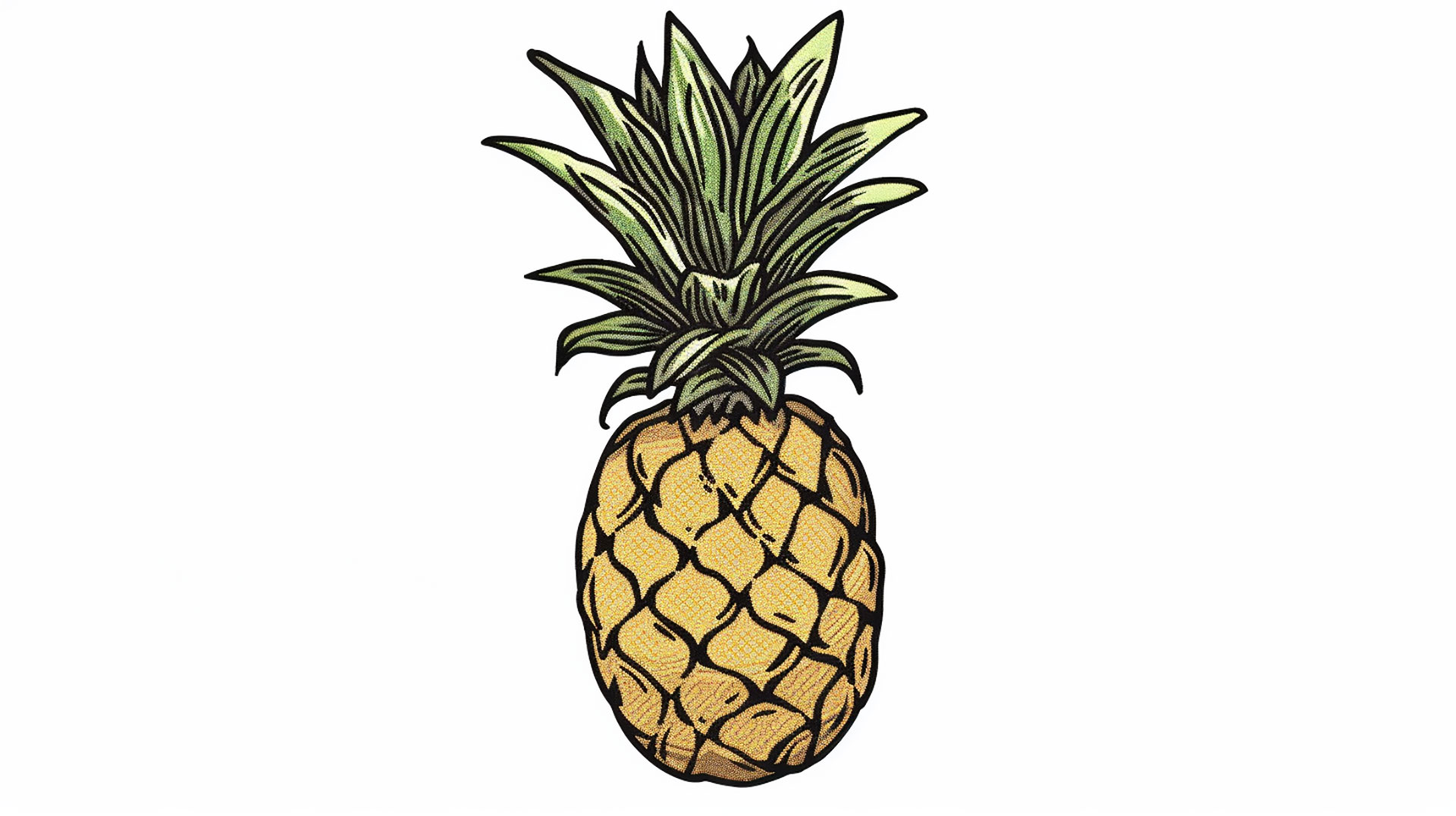 Colorful Pineapple Picture: Ideal for 16:9 Aspect Ratio Screens