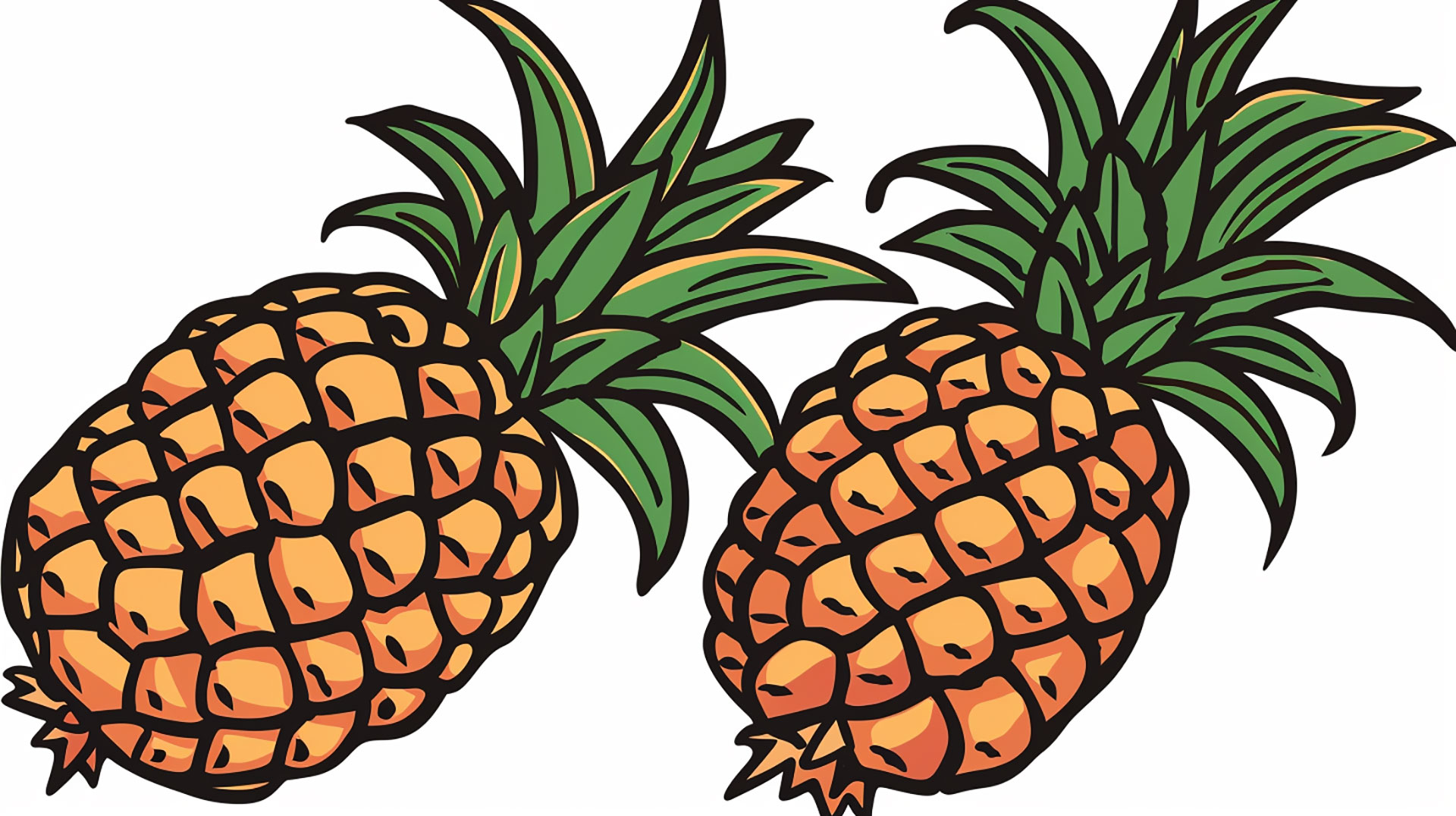 Exotic Pineapple Illustration in High-Resolution 1920x1080