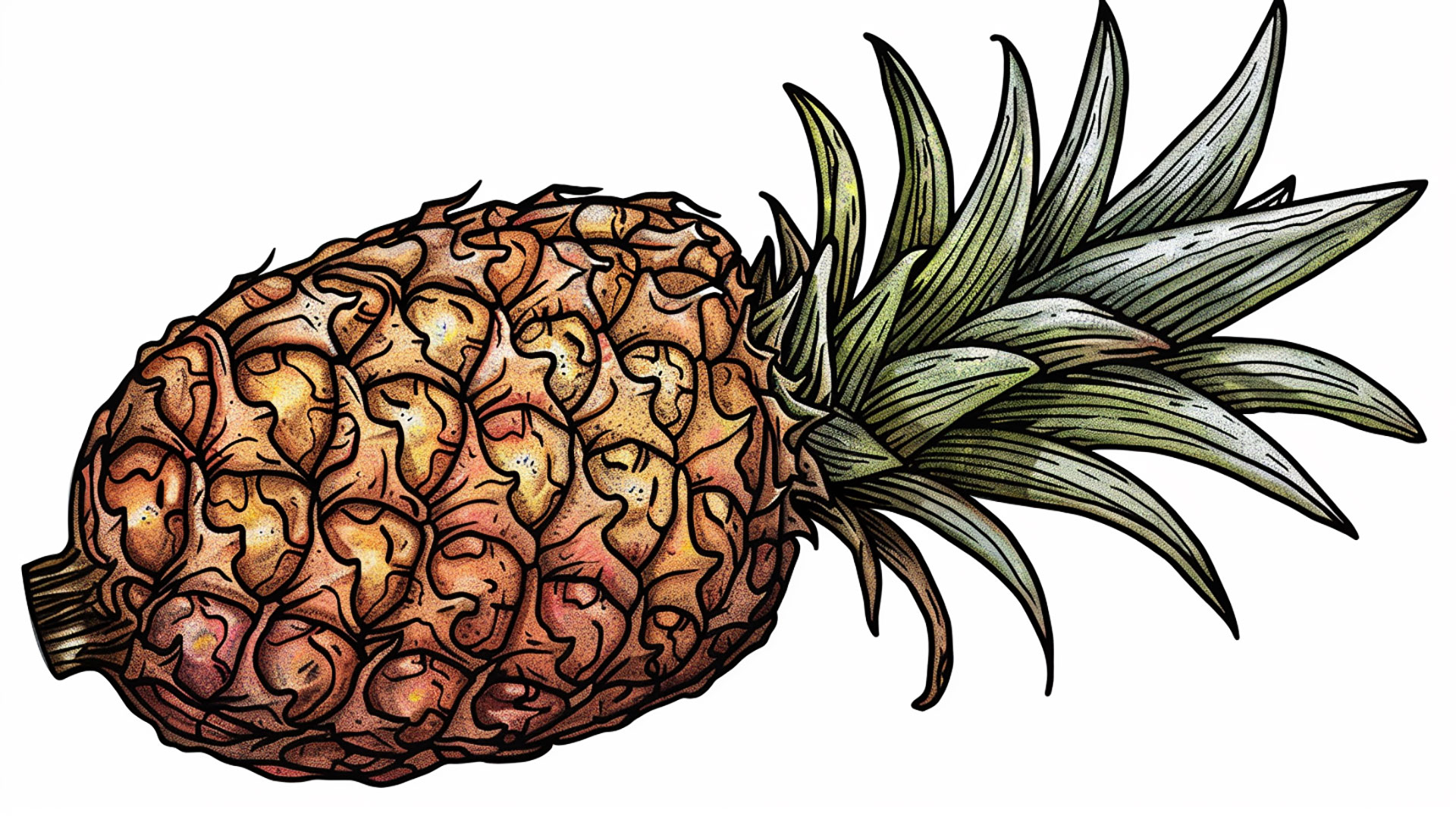 Vibrant Pineapple Illustration for Free Download