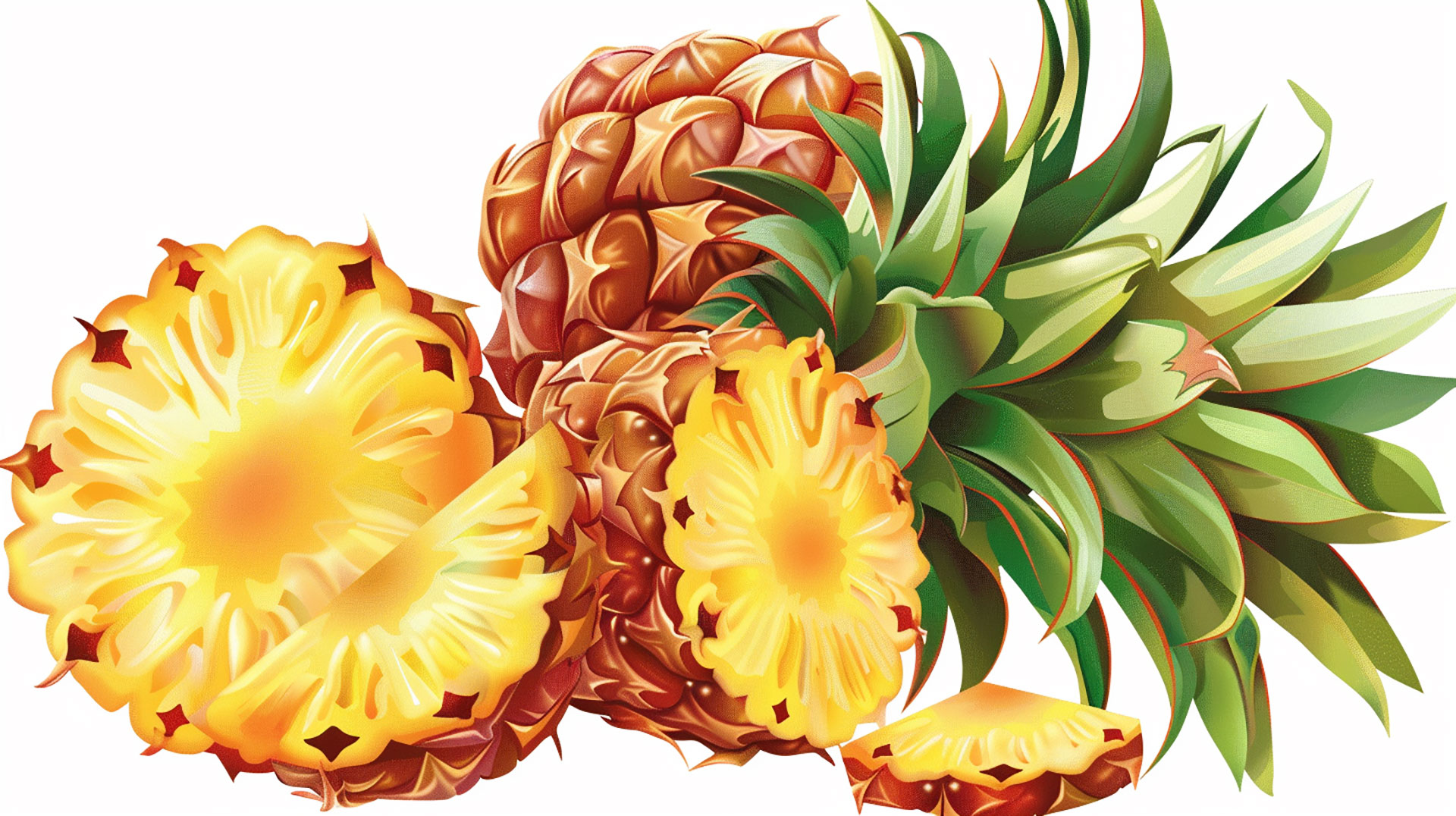 Tropical Pineapple Clipart in 1920x1080 Resolution