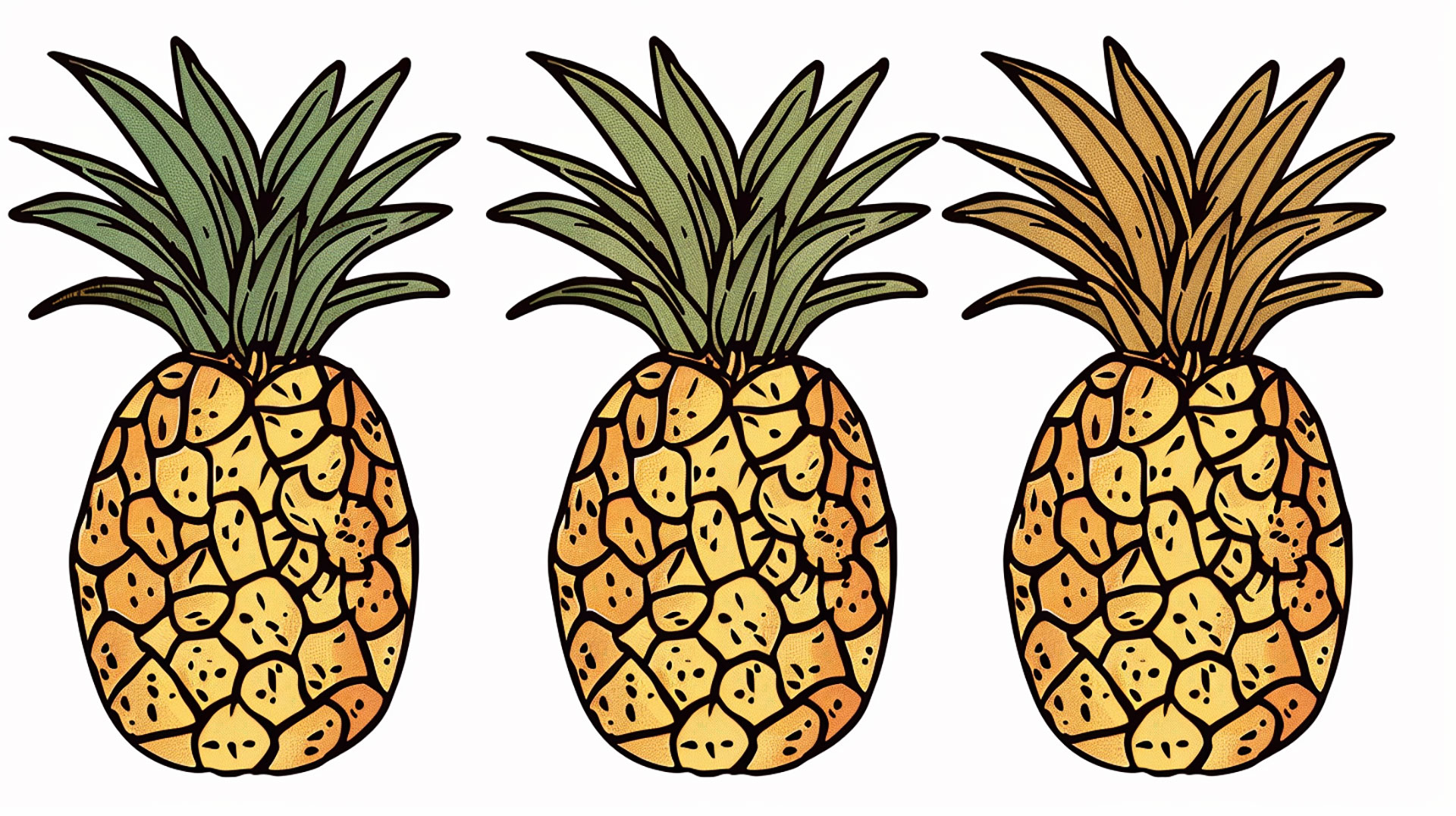 Colorful Pineapple Picture in 16:9 Aspect Ratio