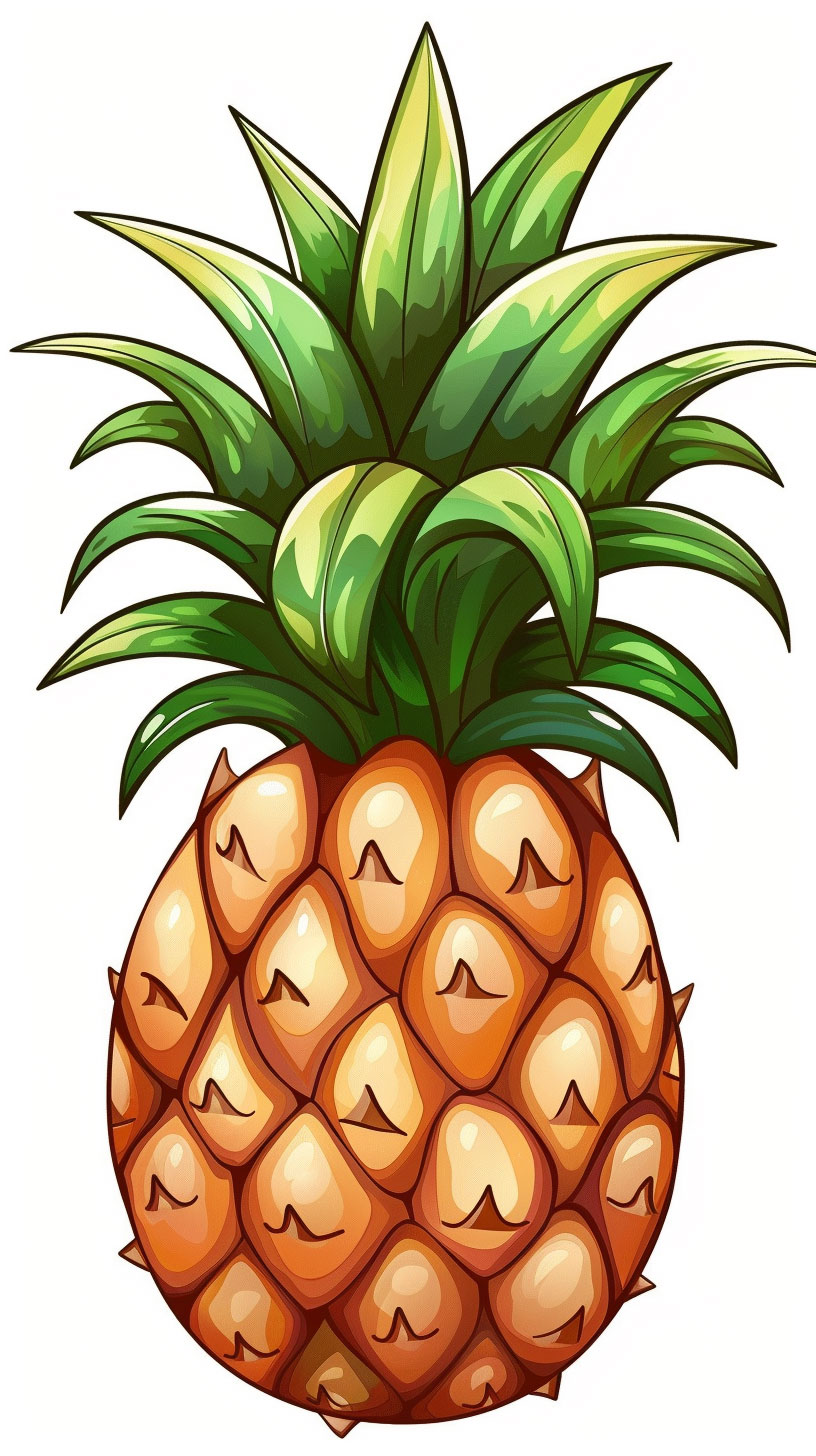 Vibrant Pineapple Illustration for Mobile HD Wallpaper