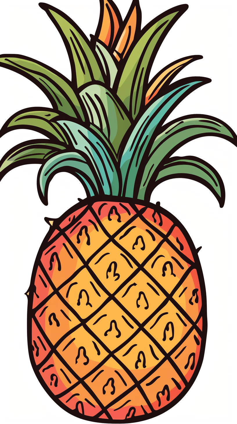 Colorful Pineapple Picture for iPhone XS and Google Pixel