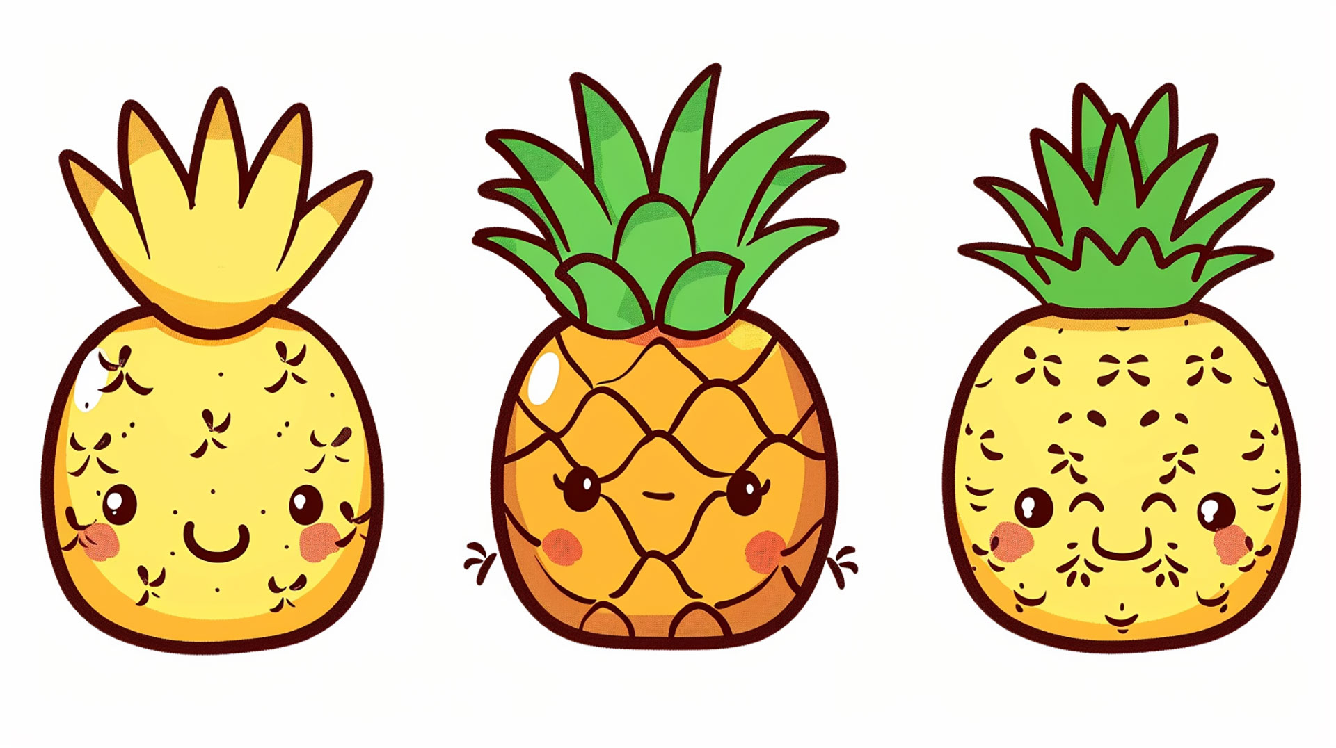 Cute Pineapple AI HD Digital Backgrounds