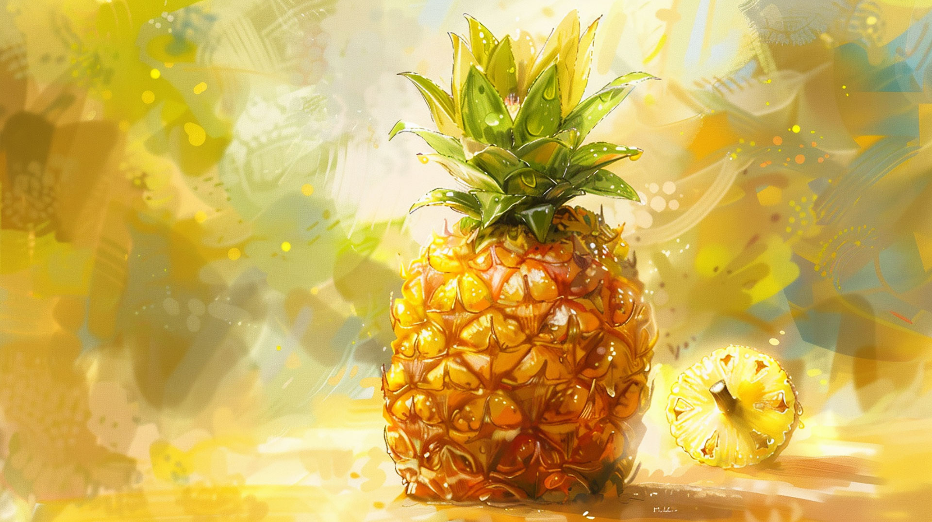 Free Pineapple Digital Backgrounds in 4K and 8K for Desktop