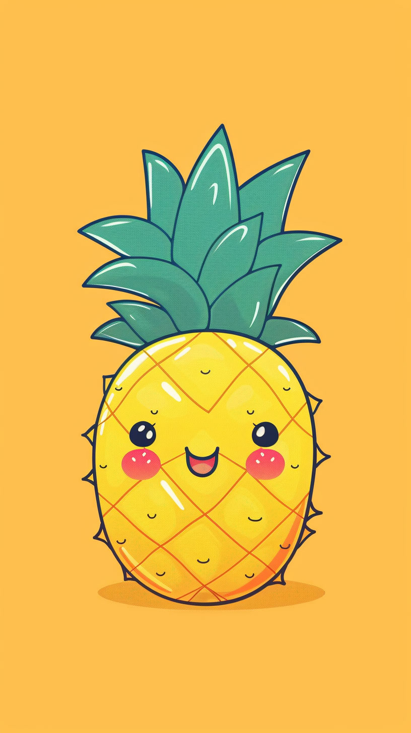 Cute Pineapple Backgrounds for iPhone XR and Android Tablets