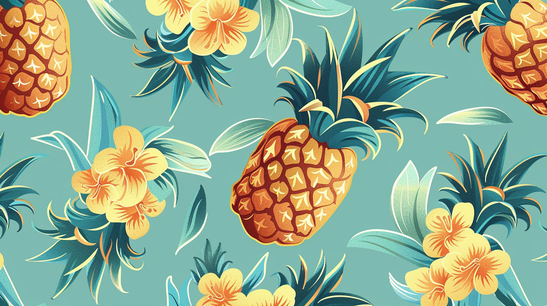 Colorful and Cheerful Pineapple Desktop Backgrounds