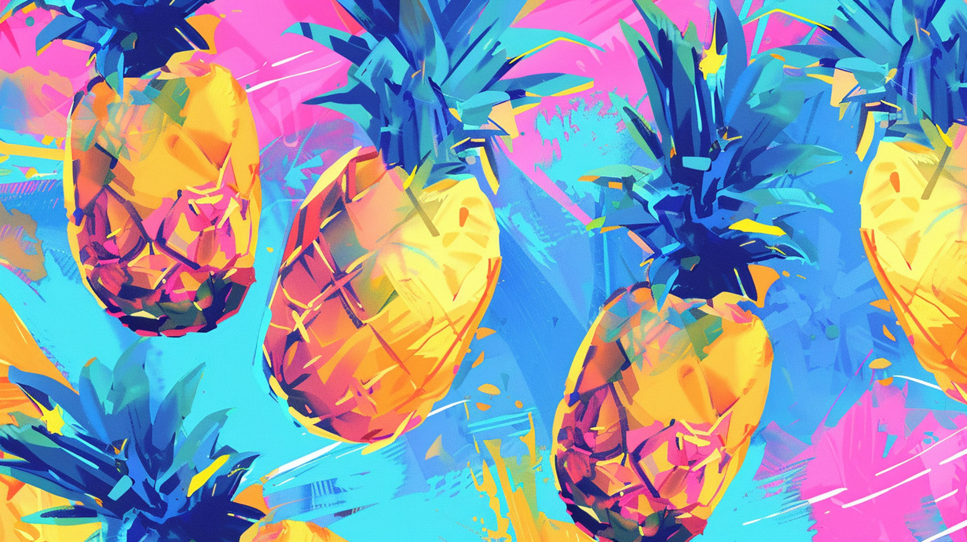 Tropical Pineapple Digital Background for Free Download