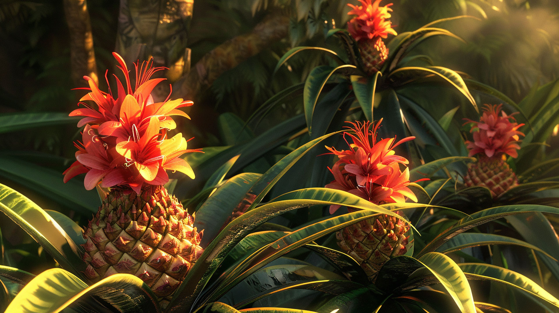 Vibrant AI Generated Images of Pineapple Plants