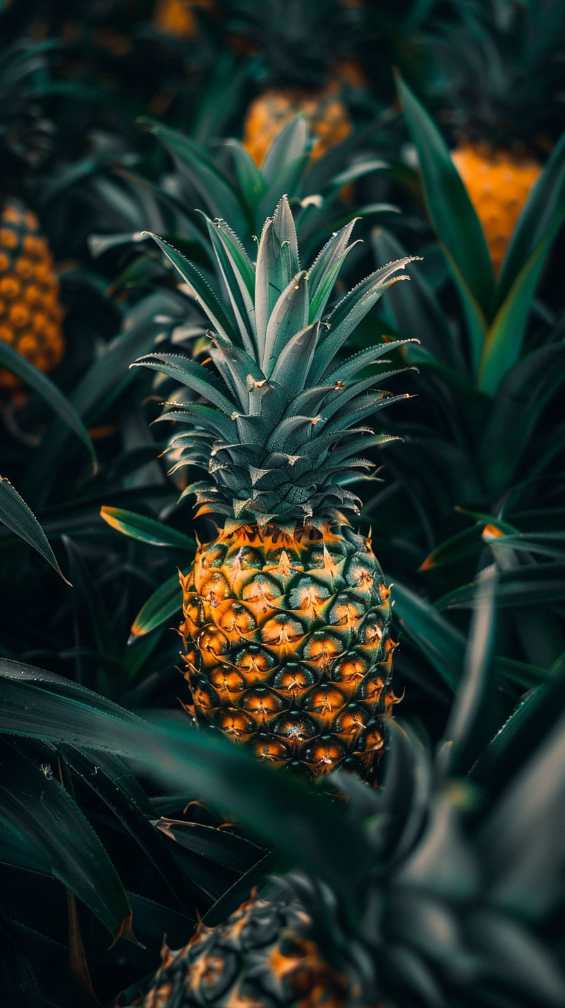 High-Quality Pineapple Plant Photos for Smartphone Backgrounds