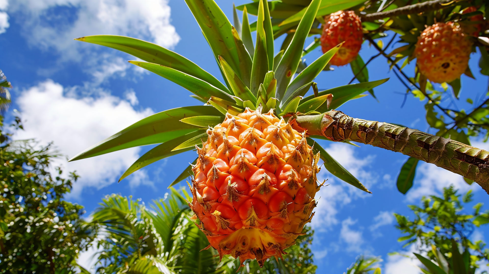 Vibrant Pineapple Tree Image Available in 4K Resolution