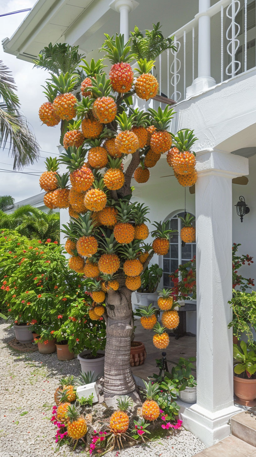 Captivating Pineapple Tree Photo Ideal for iPhone and Android