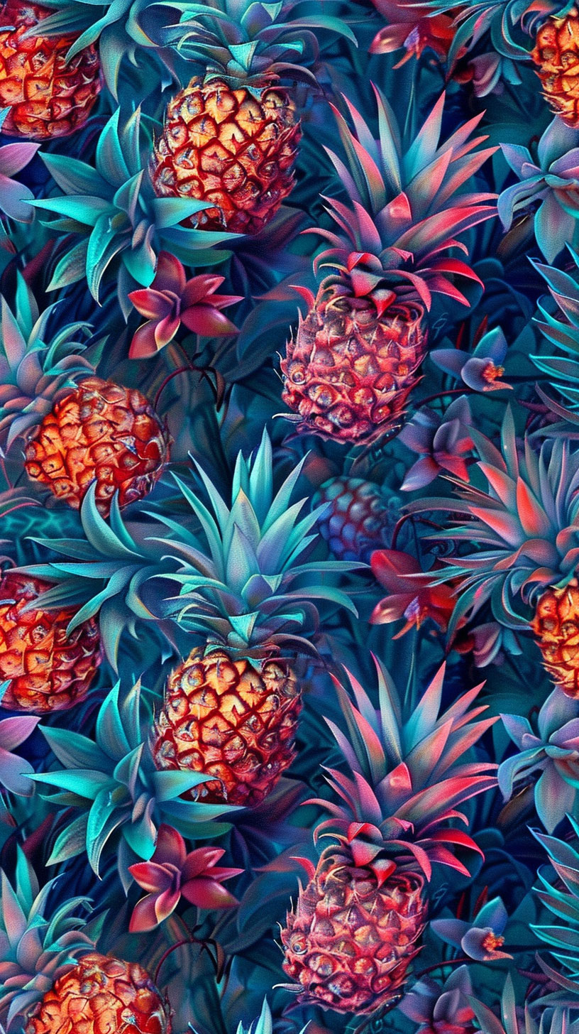 Vibrant Pineapple Tree Image Optimized for Android Devices