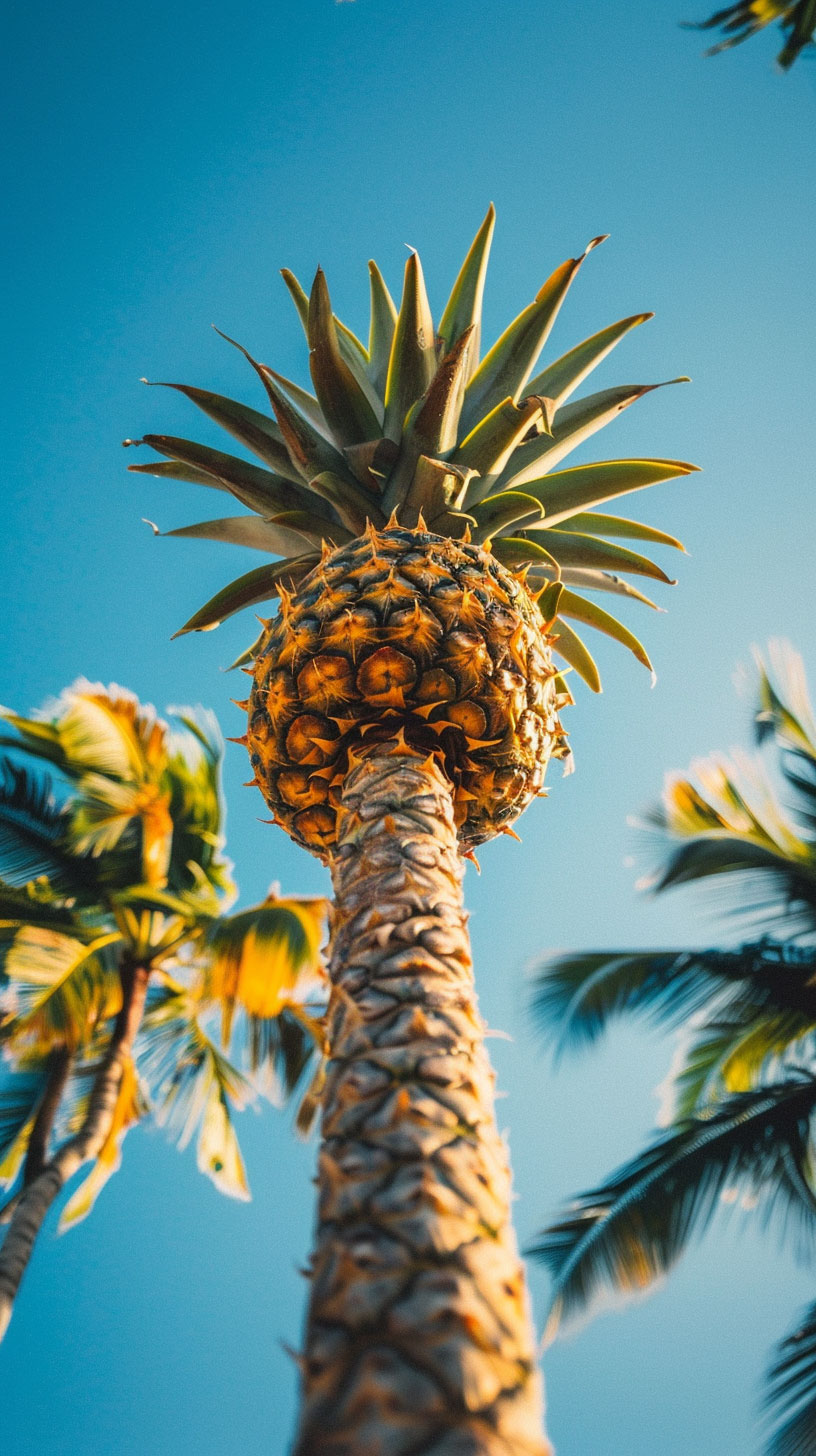 Vibrant Pineapple Tree Image Optimized for Samsung and Google Pixel