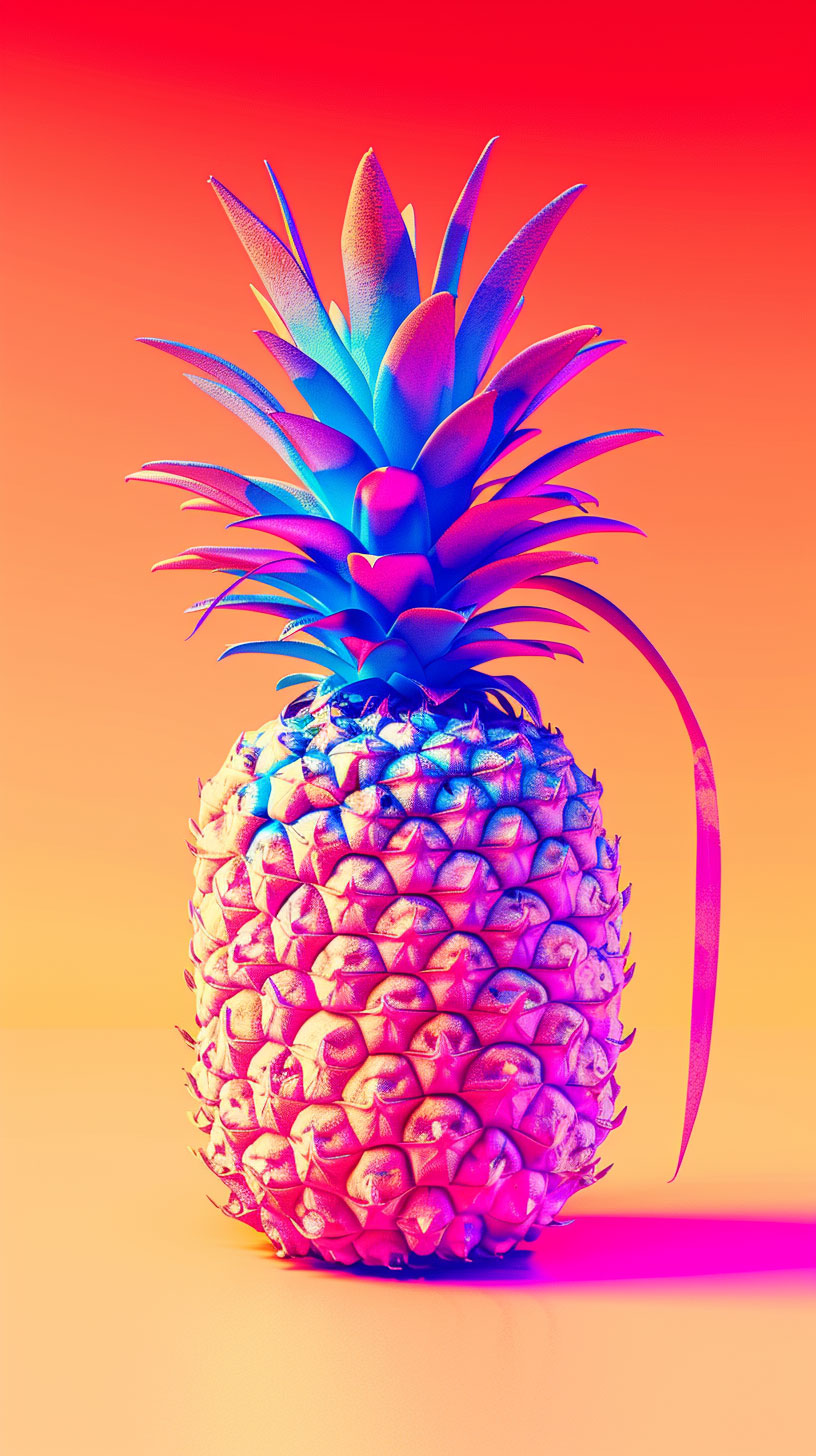 Colorful Pineapple Digital Background for Samsung Galaxy S Series - 4K Resolution