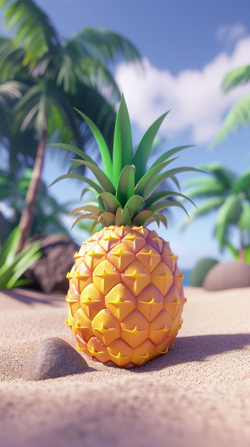 Colorful Pineapple Digital Background for Samsung Galaxy Note - 4K Wallpaper