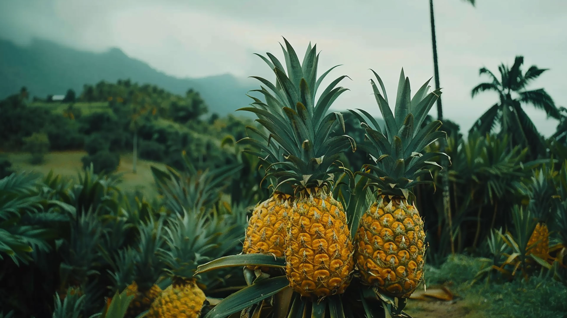 Gorgeous Digital Background with Picture of Pineapple Plant