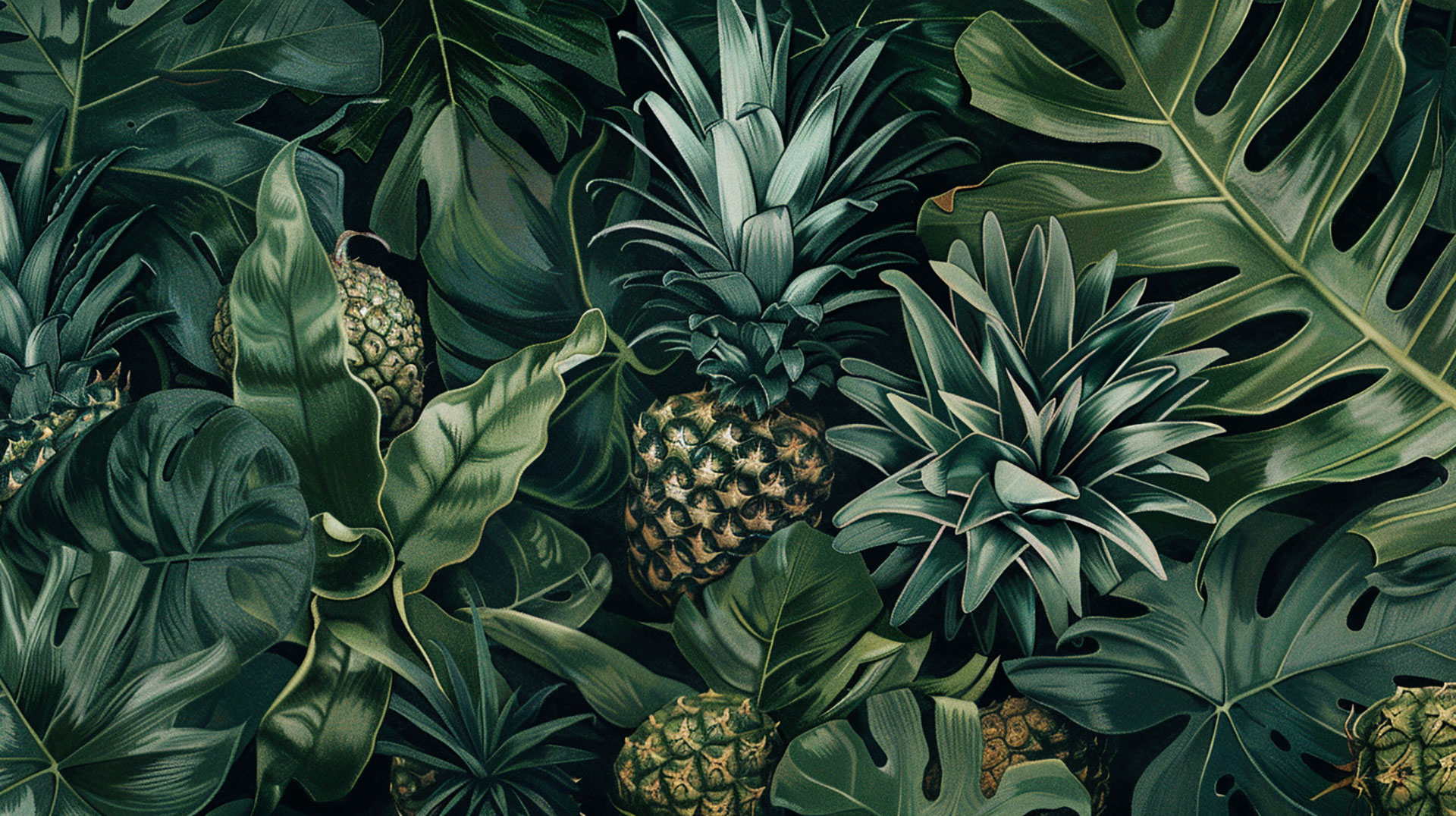 16:9 Digital Background of Pineapple Plant