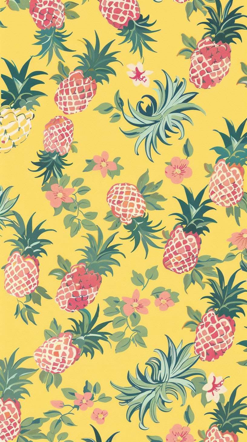 Aesthetic Pineapple Wallpaper: Customizable for Mobile Screens