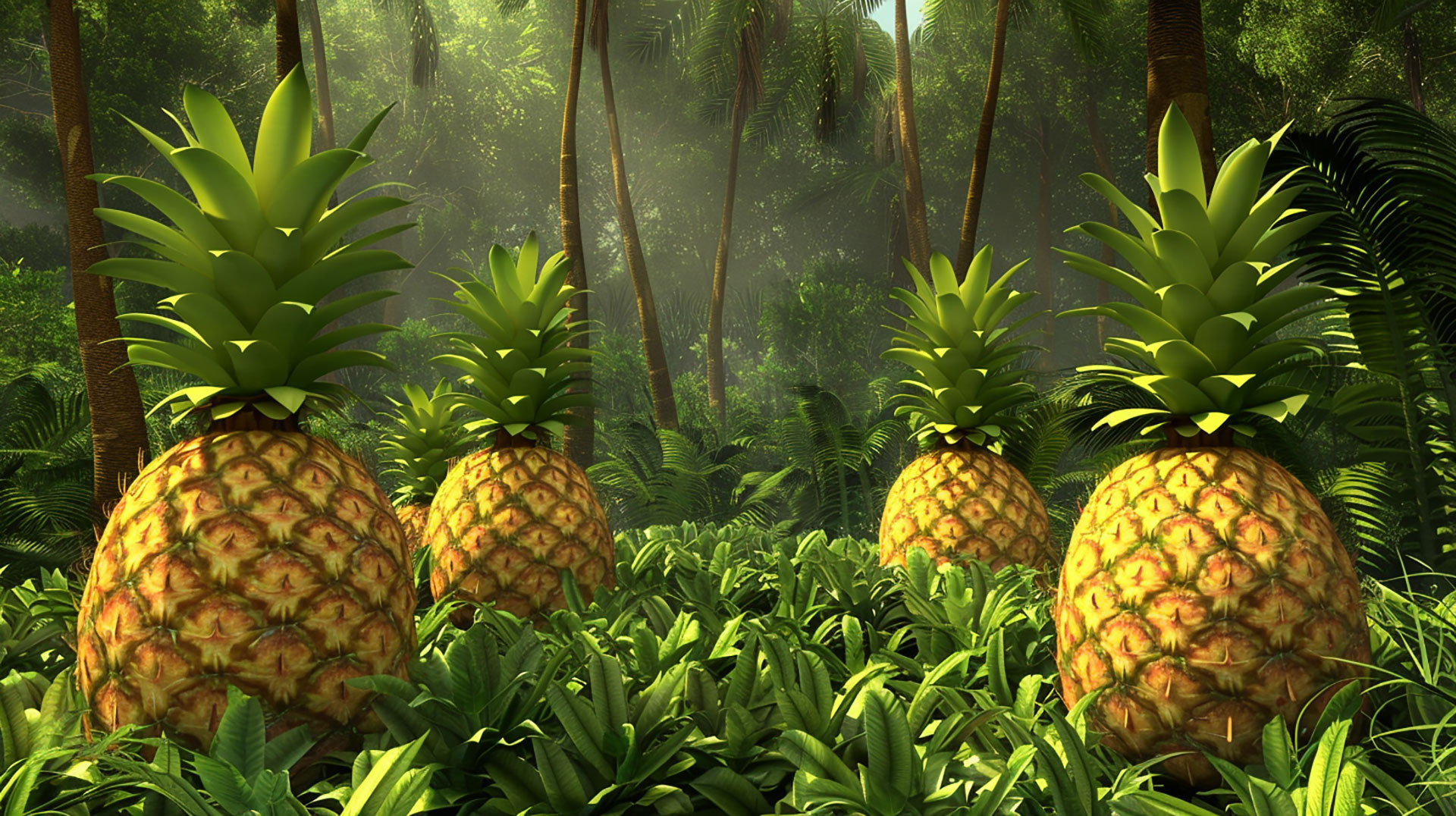 Captivating Pineapple Bush Wallpaper in 16:9 Aspect Ratio for Modern Screens