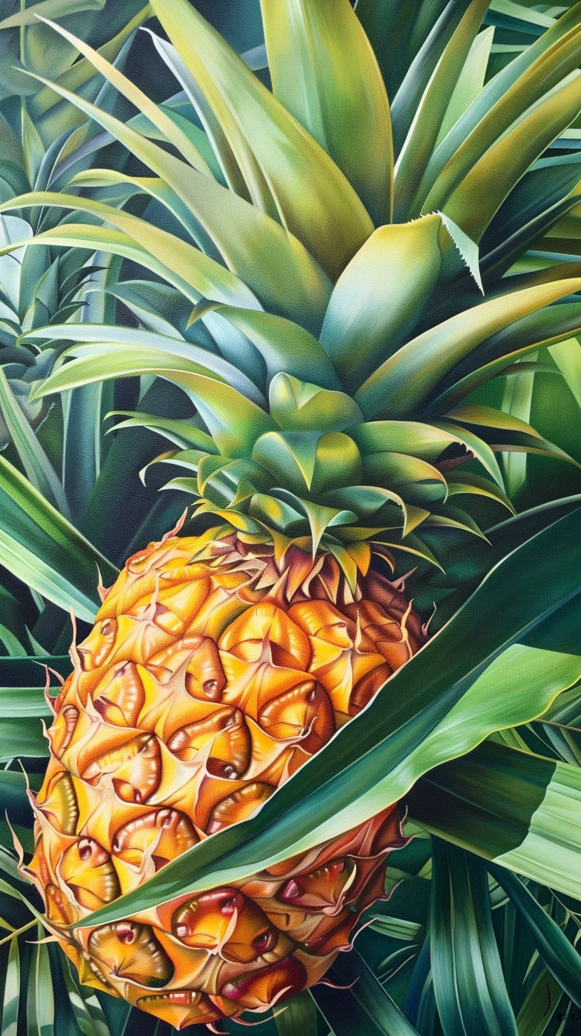 Royalty-Free Pineapple Bush Images: Ideal for Graphic Designers and Artists on Mobile Platforms